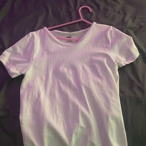 Puma White Short Sleeve Ribbed Tee